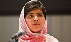 Malala Yousafzai speaking at the United Nations