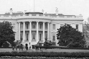 A helicopter stolen from nearby Fort Meade by an Army private landed on the South Lawn of the White House in 1974.